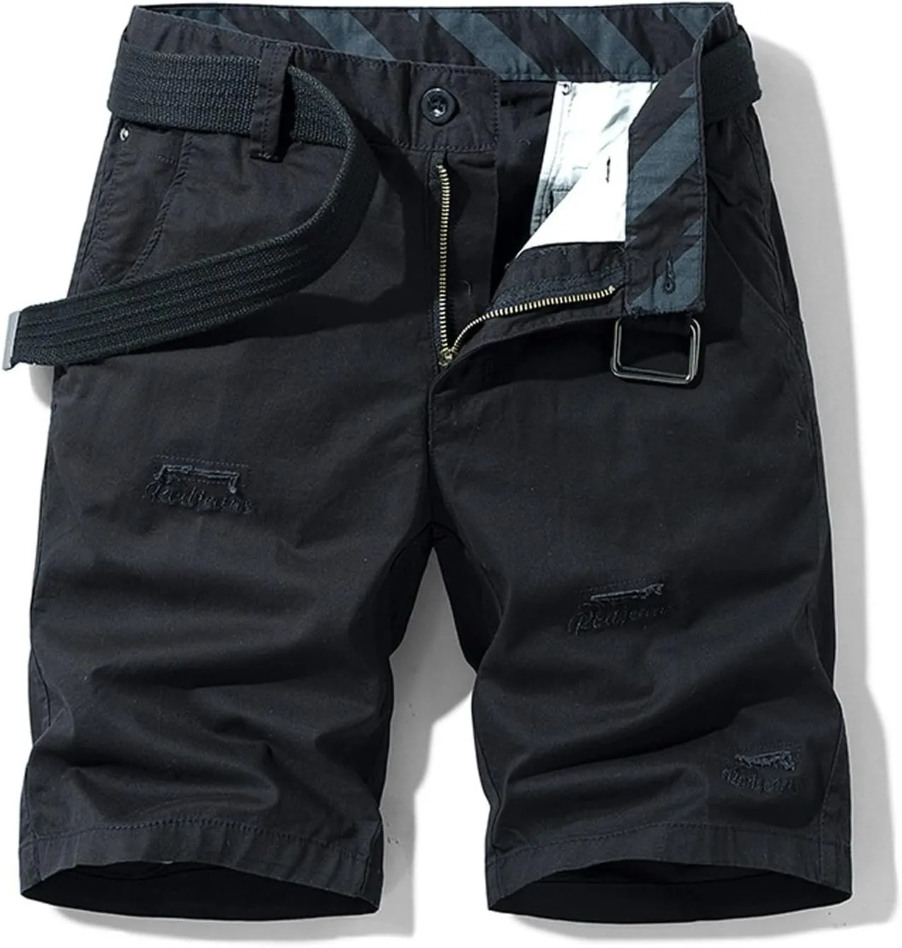 Red Shorts for Men 2023 Stylish Buckle Zipper Utility Cargo Shorts with Pockets Outdoor Sport Tooling Shorts