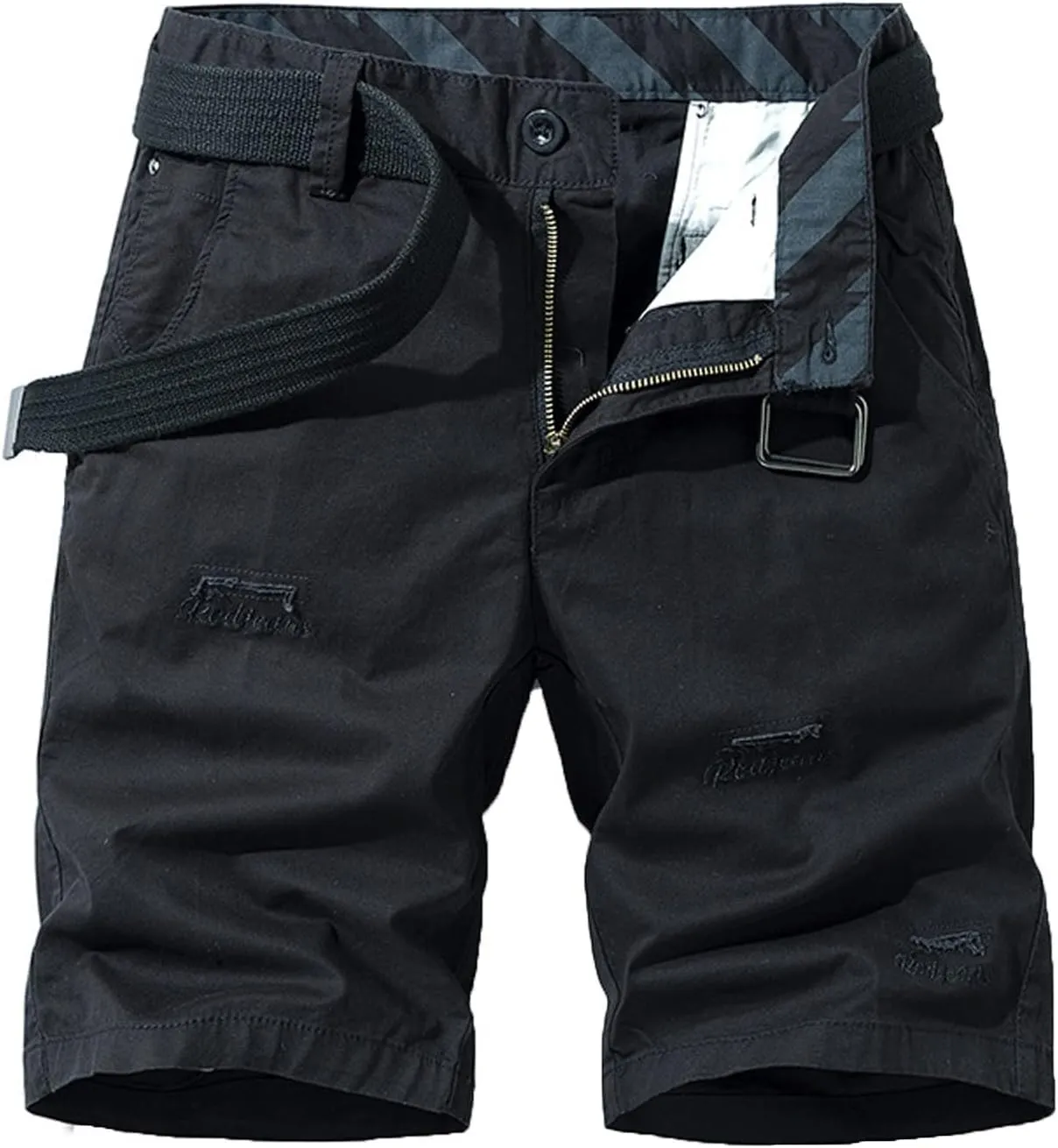 Red Shorts for Men 2023 Stylish Buckle Zipper Utility Cargo Shorts with Pockets Outdoor Sport Tooling Shorts