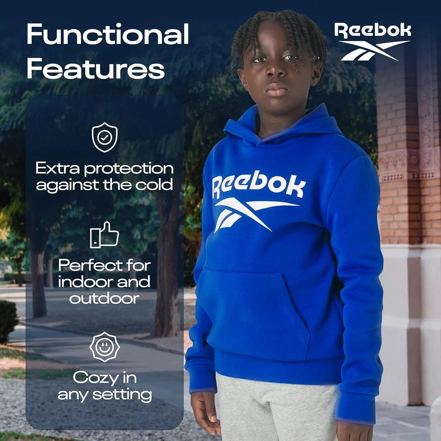 Reebok Boys Fashion Hoodie Sweatshirts 2 Pack Fleece Hoodies for Boys Size 8-20
