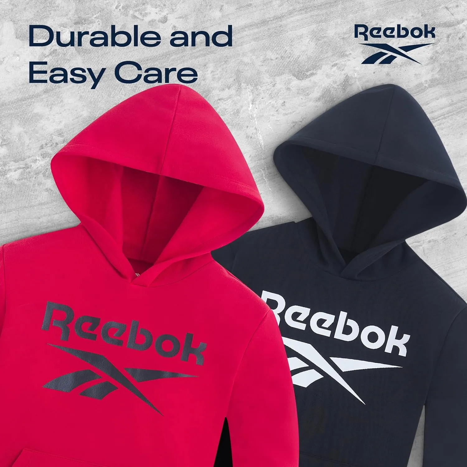 Reebok Boys Fashion Hoodie Sweatshirts 2 Pack Fleece Hoodies for Boys Size 8-20