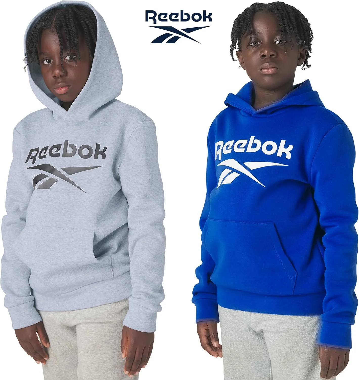 Reebok Boys Fashion Hoodie Sweatshirts 2 Pack Fleece Hoodies for Boys Size 8-20
