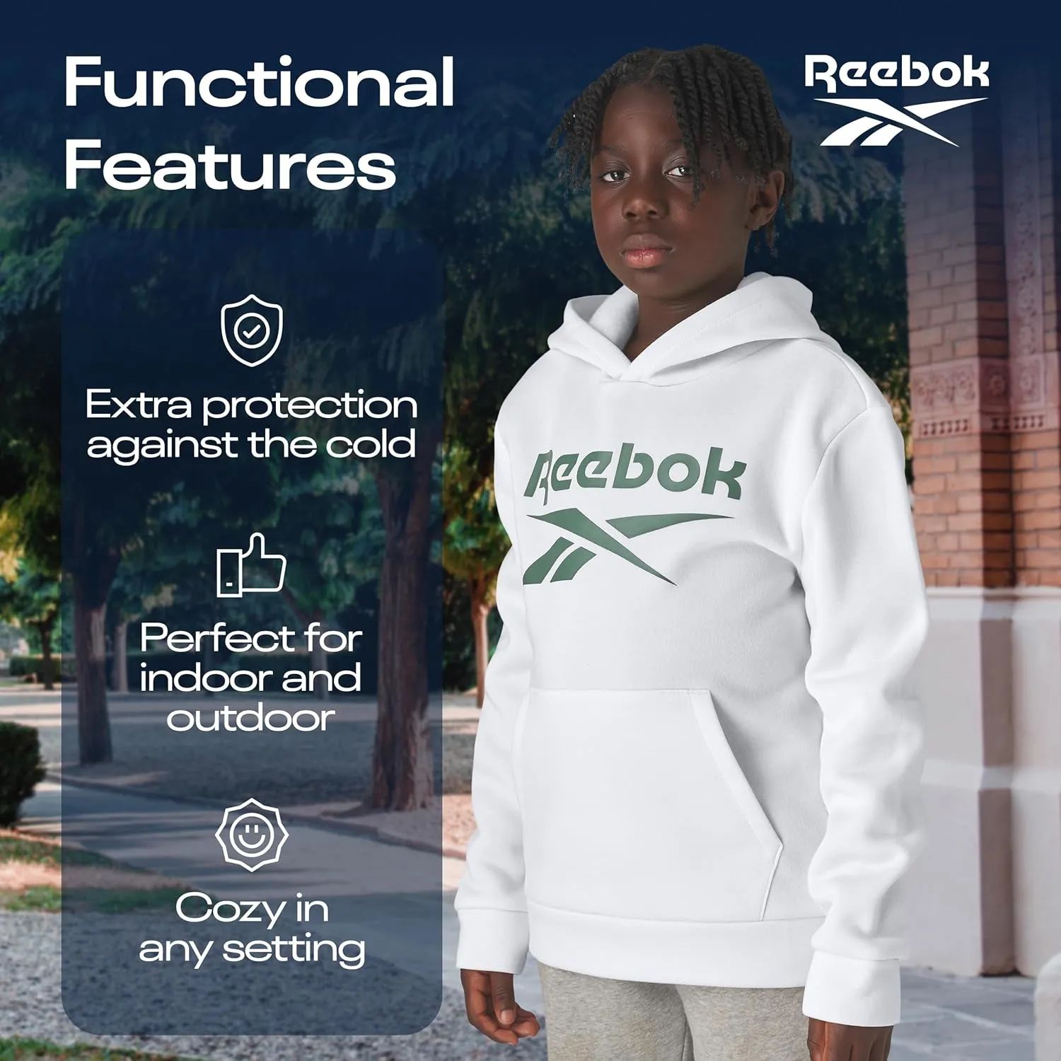 Reebok Boys Fashion Hoodie Sweatshirts 2 Pack Fleece Hoodies for Boys Size 8-20