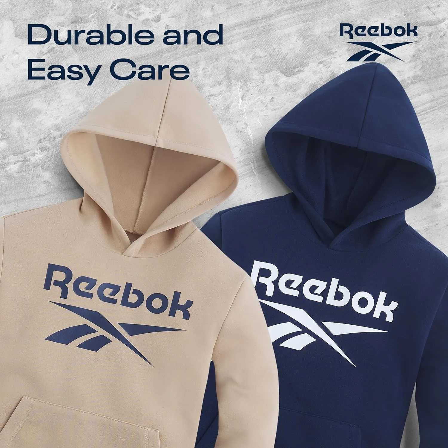 Reebok Boys Fashion Hoodie Sweatshirts 2 Pack Fleece Hoodies for Boys Size 8-20