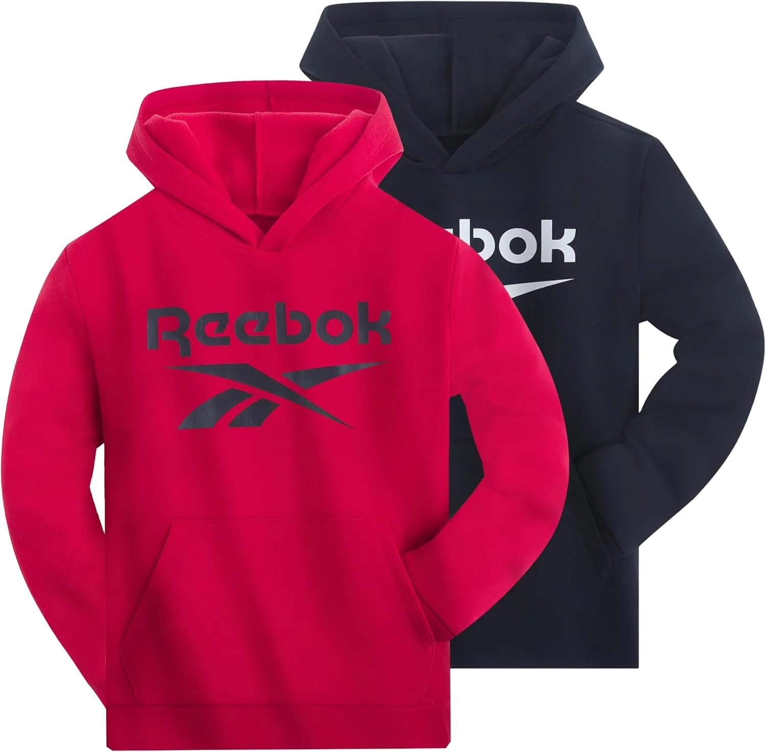 Reebok Boys Fashion Hoodie Sweatshirts 2 Pack Fleece Hoodies for Boys Size 8-20