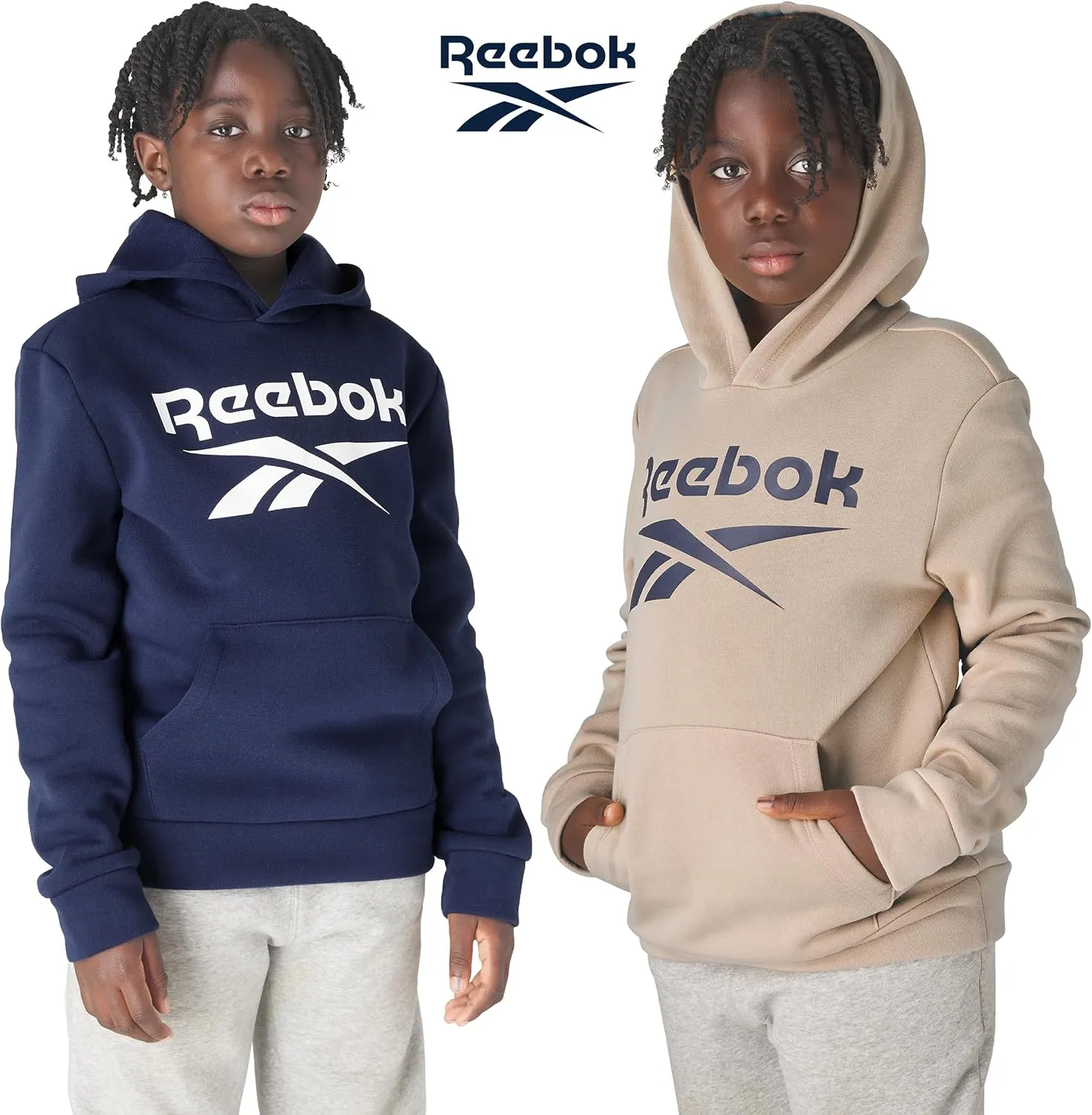 Reebok Boys Fashion Hoodie Sweatshirts 2 Pack Fleece Hoodies for Boys Size 8-20