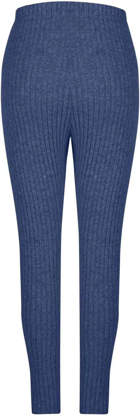 Ribbed Knit Pants for Women 2024 Casual Solid Drawstring Waist Trousers Loose High Waist Tight Hip Lifting Stretch Yoga Pant