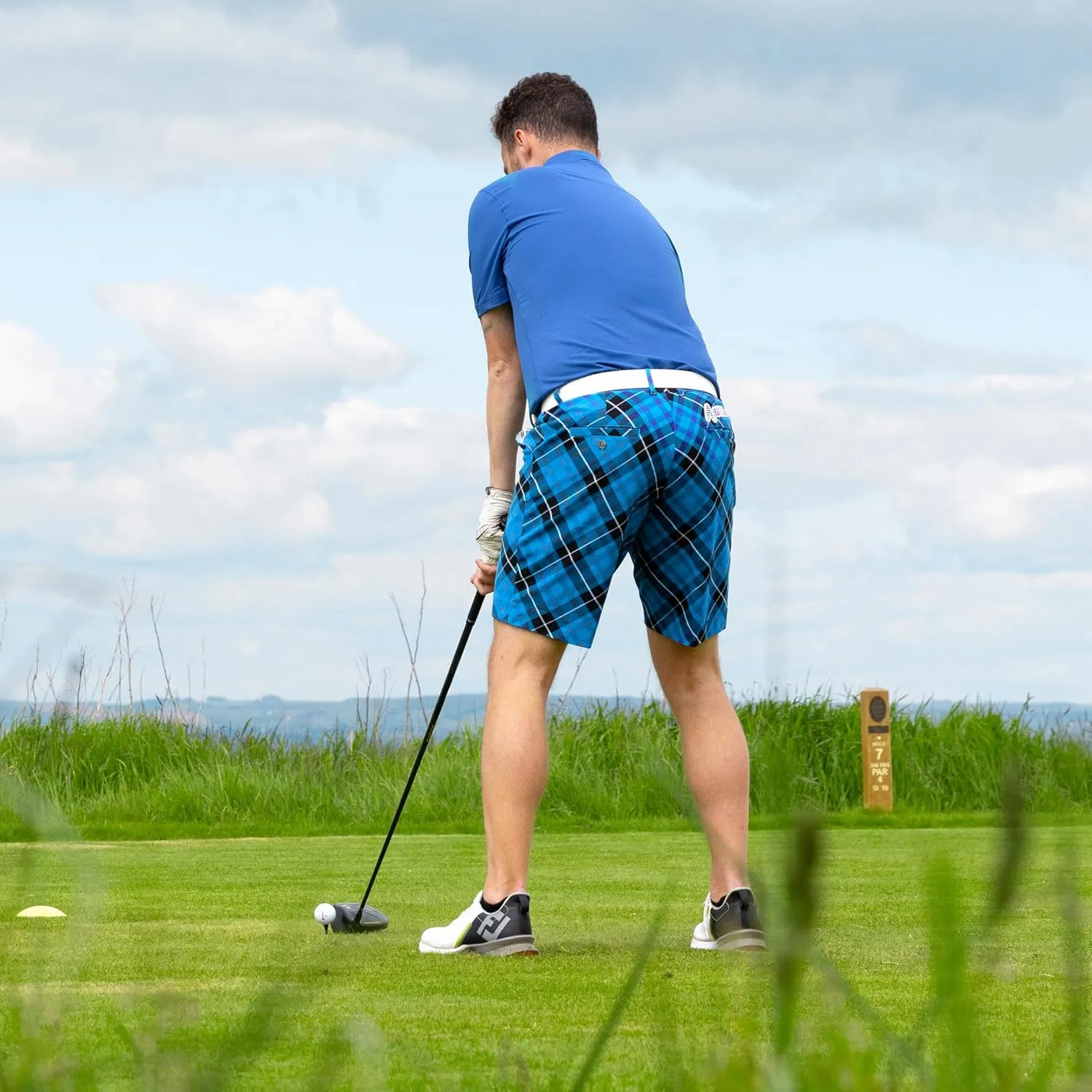 Royal & Awesome Mens Golf Shorts, Crazy Golf Shorts For Men, Plaid Shorts Men - Golf Tool Included