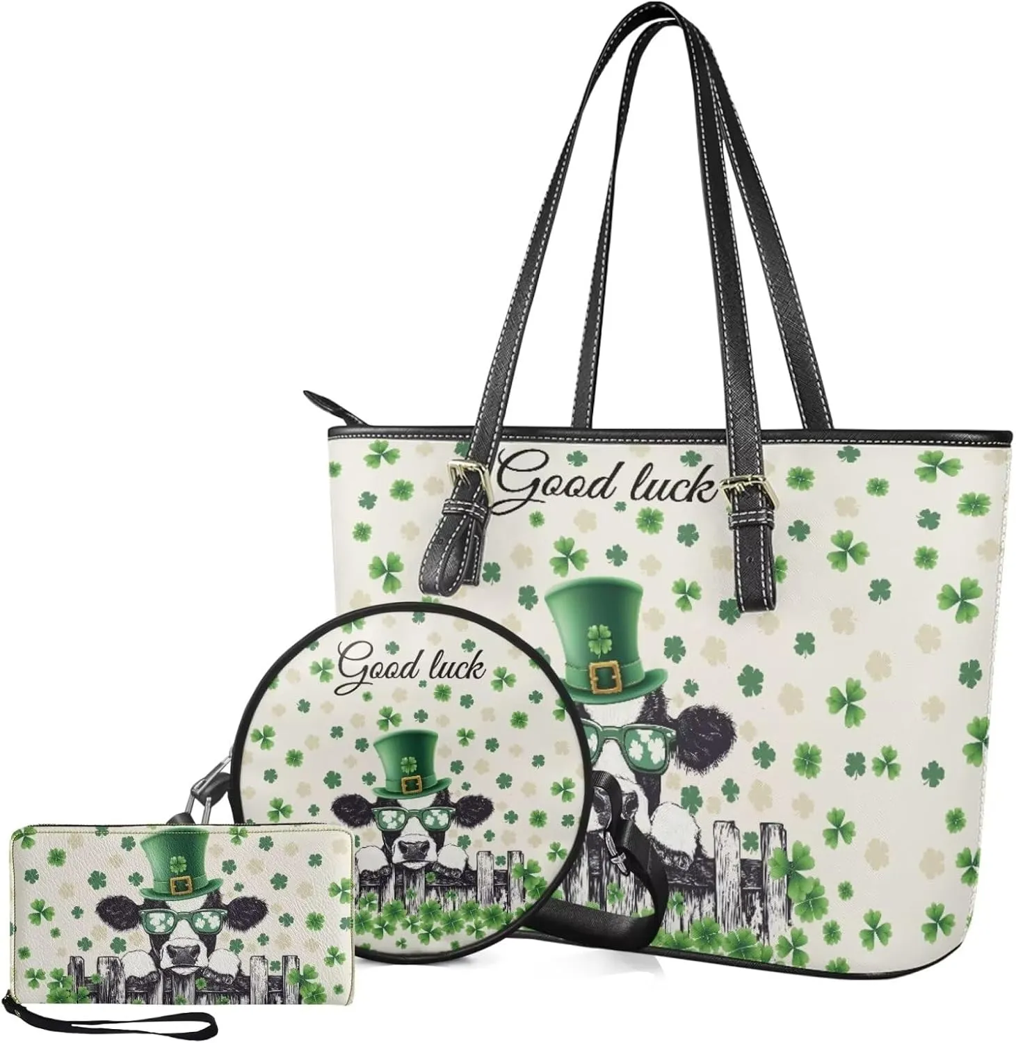 Saddle Bags Set 3 Piece Satchel Bags Tote Bag for Women Circle Crossbody Bag Wallet Women Wristlet