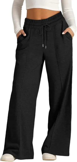 sdbrld Wide Leg Sweatpants Women Casual 3D Novelty Printed Ladies Sweatpants High Waist Warm Bottoming Pants Lounge Trousers