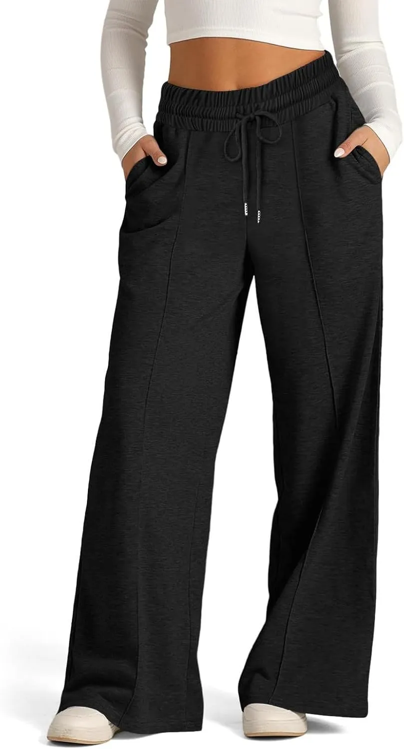 sdbrld Wide Leg Sweatpants Women Casual 3D Novelty Printed Ladies Sweatpants High Waist Warm Bottoming Pants Lounge Trousers