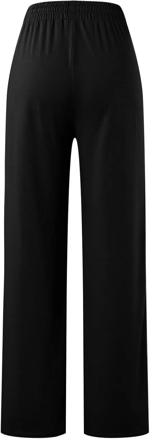 sdbrld Wide Leg Sweatpants Women Casual 3D Novelty Printed Ladies Sweatpants High Waist Warm Bottoming Pants Lounge Trousers
