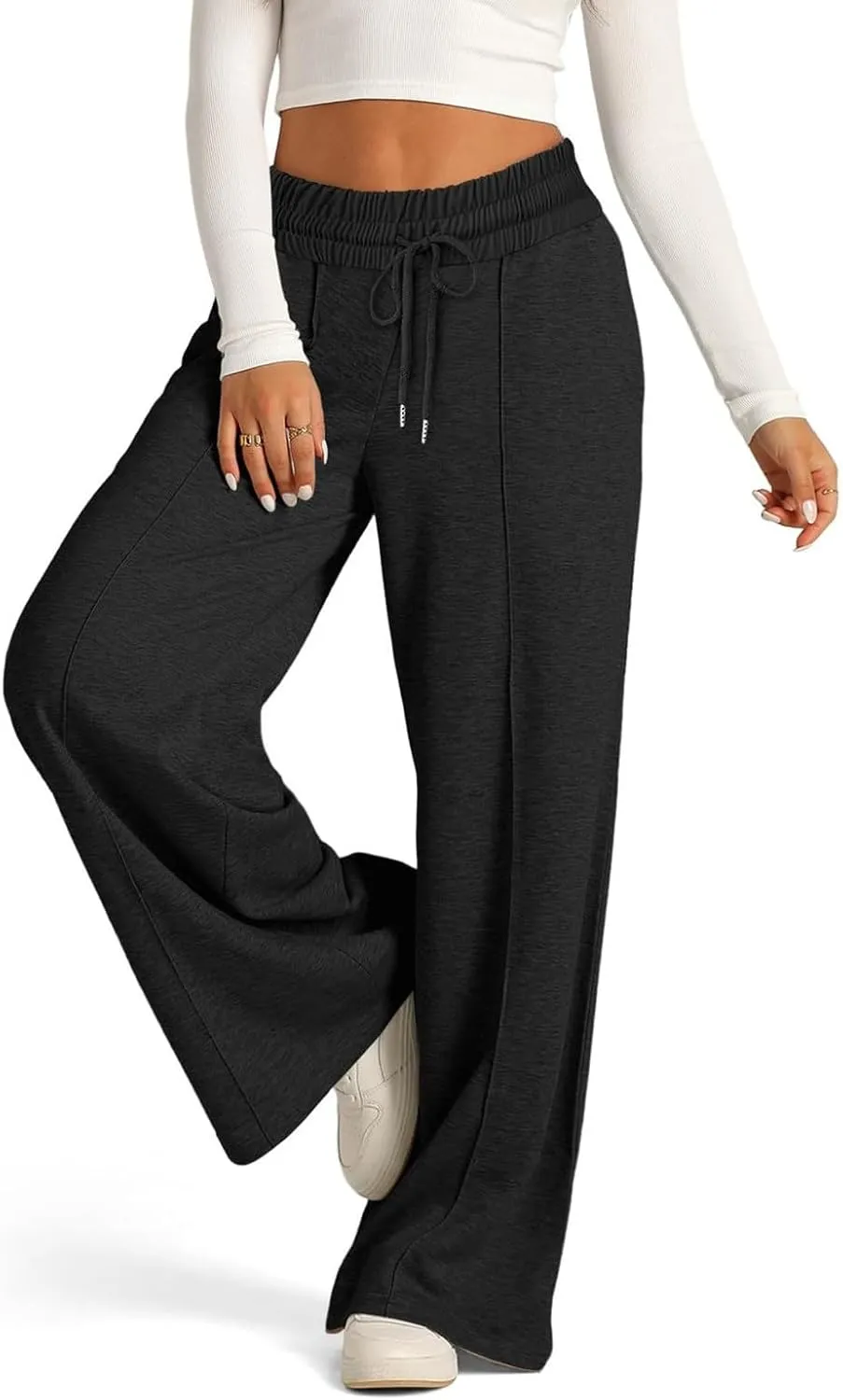 sdbrld Wide Leg Sweatpants Women Casual 3D Novelty Printed Ladies Sweatpants High Waist Warm Bottoming Pants Lounge Trousers