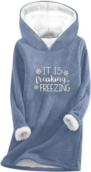 Sherpa Lined Hoodie for Women Oversized Fleece Lined Crewneck Pullover Tops Winter Thicken Fuzzy Thermal Sweatshirts