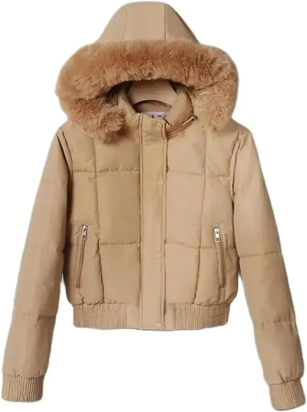 Short Parkas Women's Cotton-padded Jacket Fleece Liner Hooded Coats Thicken Collar Warm Student Overcoat
