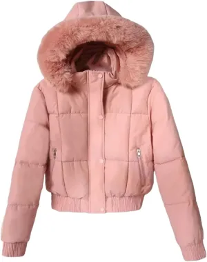 Short Parkas Women's Cotton-padded Jacket Fleece Liner Hooded Coats Thicken Collar Warm Student Overcoat