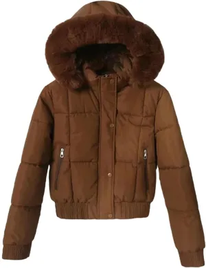 Short Parkas Women's Cotton-padded Jacket Fleece Liner Hooded Coats Thicken Collar Warm Student Overcoat