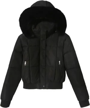 Short Parkas Women's Cotton-padded Jacket Fleece Liner Hooded Coats Thicken Collar Warm Student Overcoat