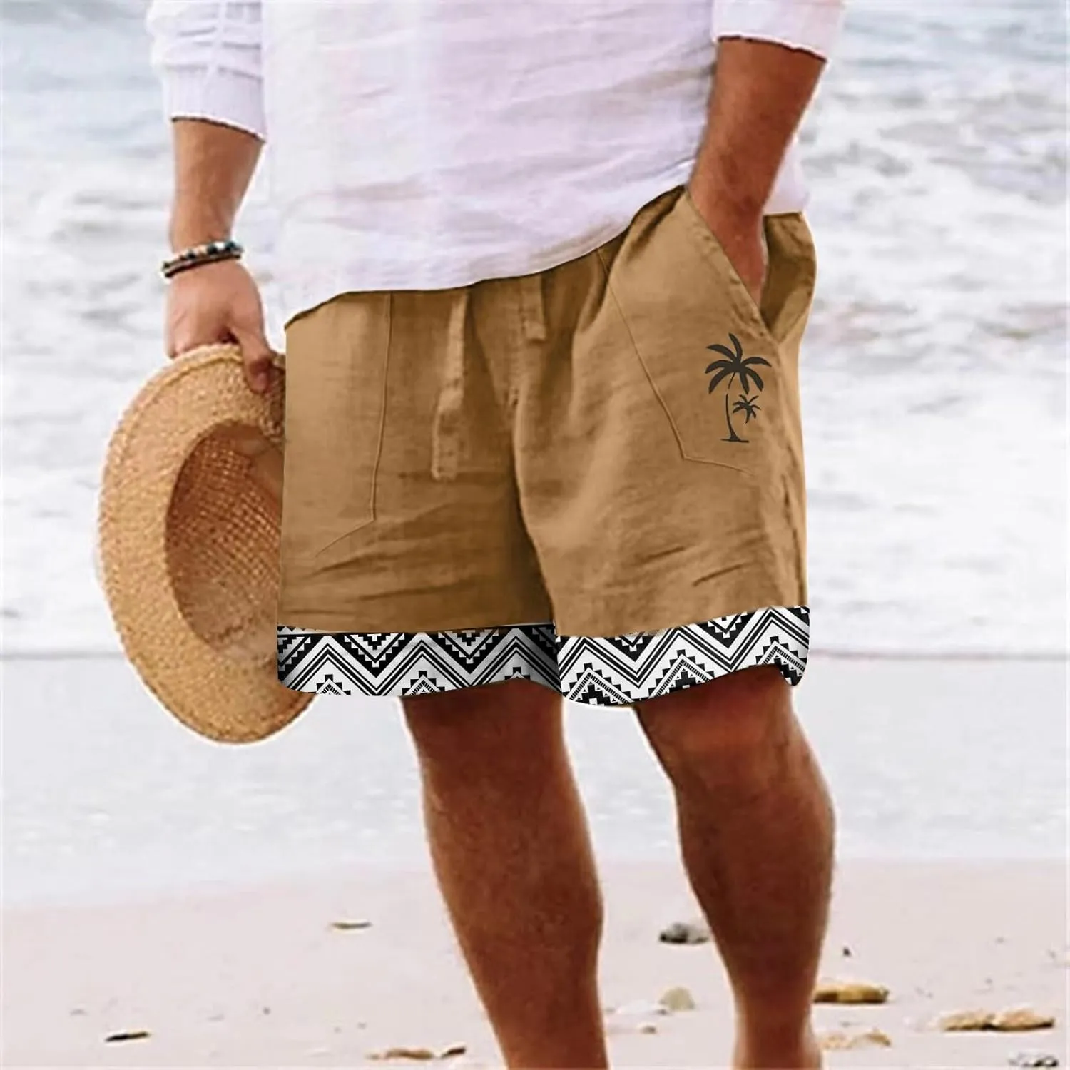 Shorts for Men Casual Summer Waist Drawstring Shorts High with Pockets Elastic Men's Pants Men's Shorts Athletic