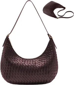 Shoulder Bag Handbag for Women Crossbody Tote Bags Woven Purse Clutch Women's Medium Underarm Hobo With Pocket Large