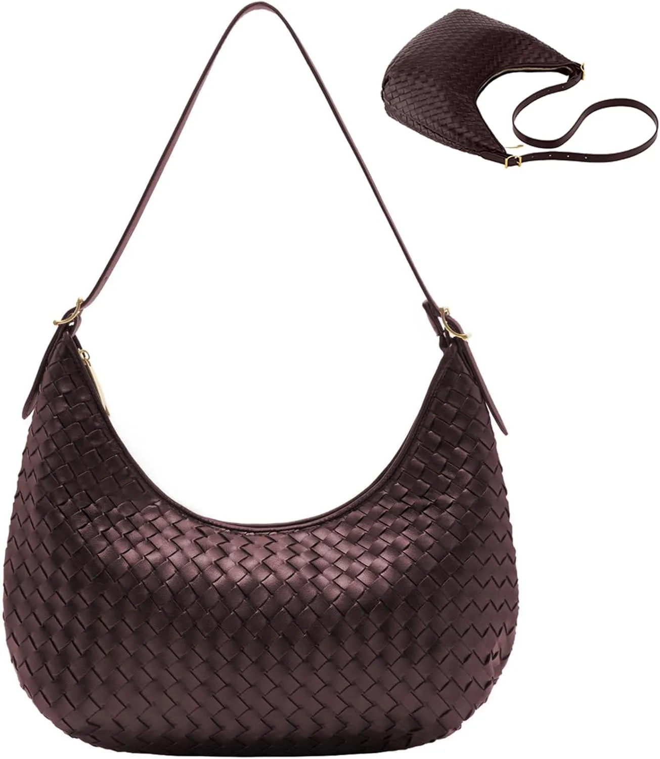 Shoulder Bag Handbag for Women Crossbody Tote Bags Woven Purse Clutch Women's Medium Underarm Hobo With Pocket Large