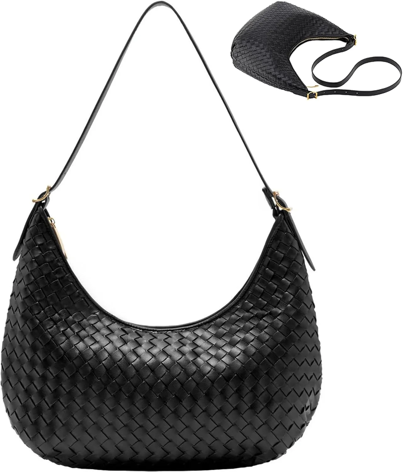 Shoulder Bag Handbag for Women Crossbody Tote Bags Woven Purse Clutch Women's Medium Underarm Hobo With Pocket Large