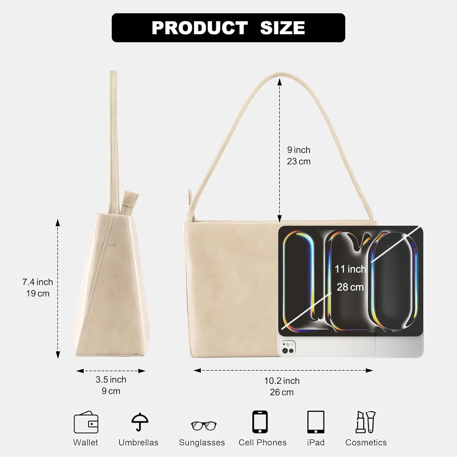 Shoulder Bags in Leather for Women Vintage Classic Elegance Zipped Medium Handbag Purse for All Occasions