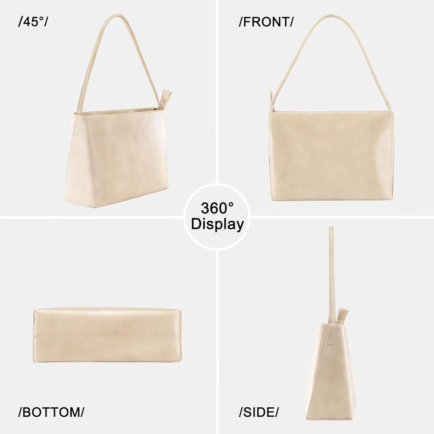 Shoulder Bags in Leather for Women Vintage Classic Elegance Zipped Medium Handbag Purse for All Occasions