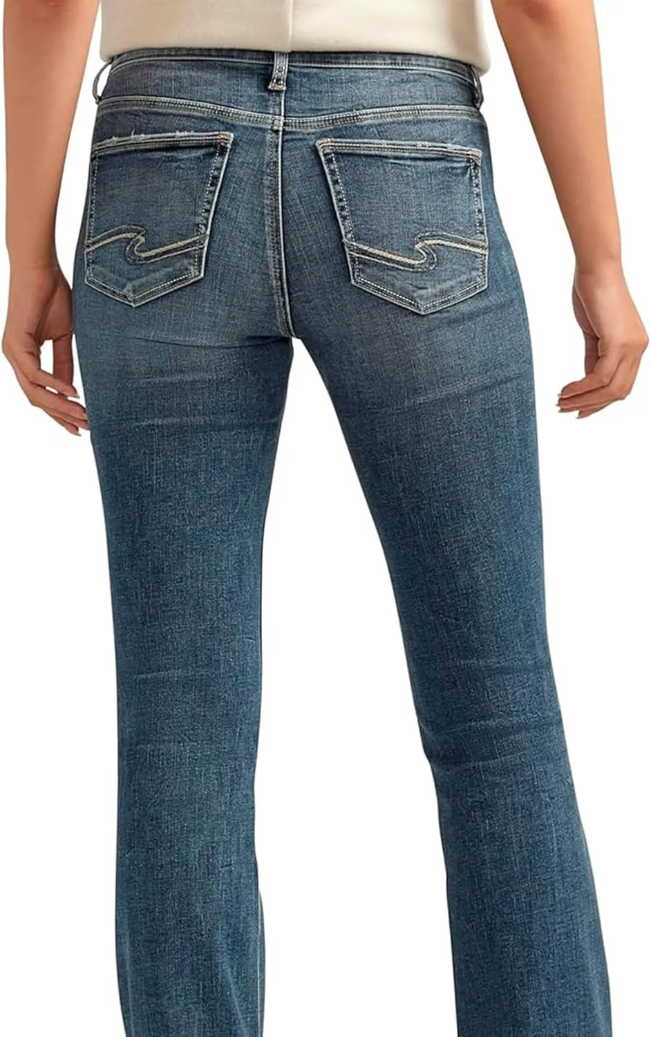 Silver Jeans Co. Women's Suki Mid Rise Curvy Fit Bootcut Jeans