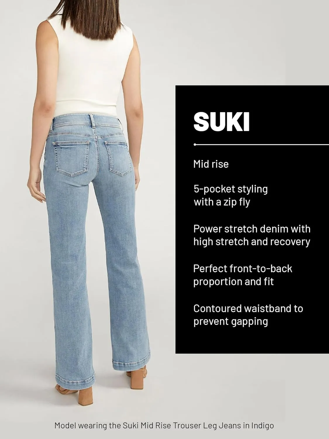 Silver Jeans Co. Women's Suki Mid Rise Curvy Fit Bootcut Jeans