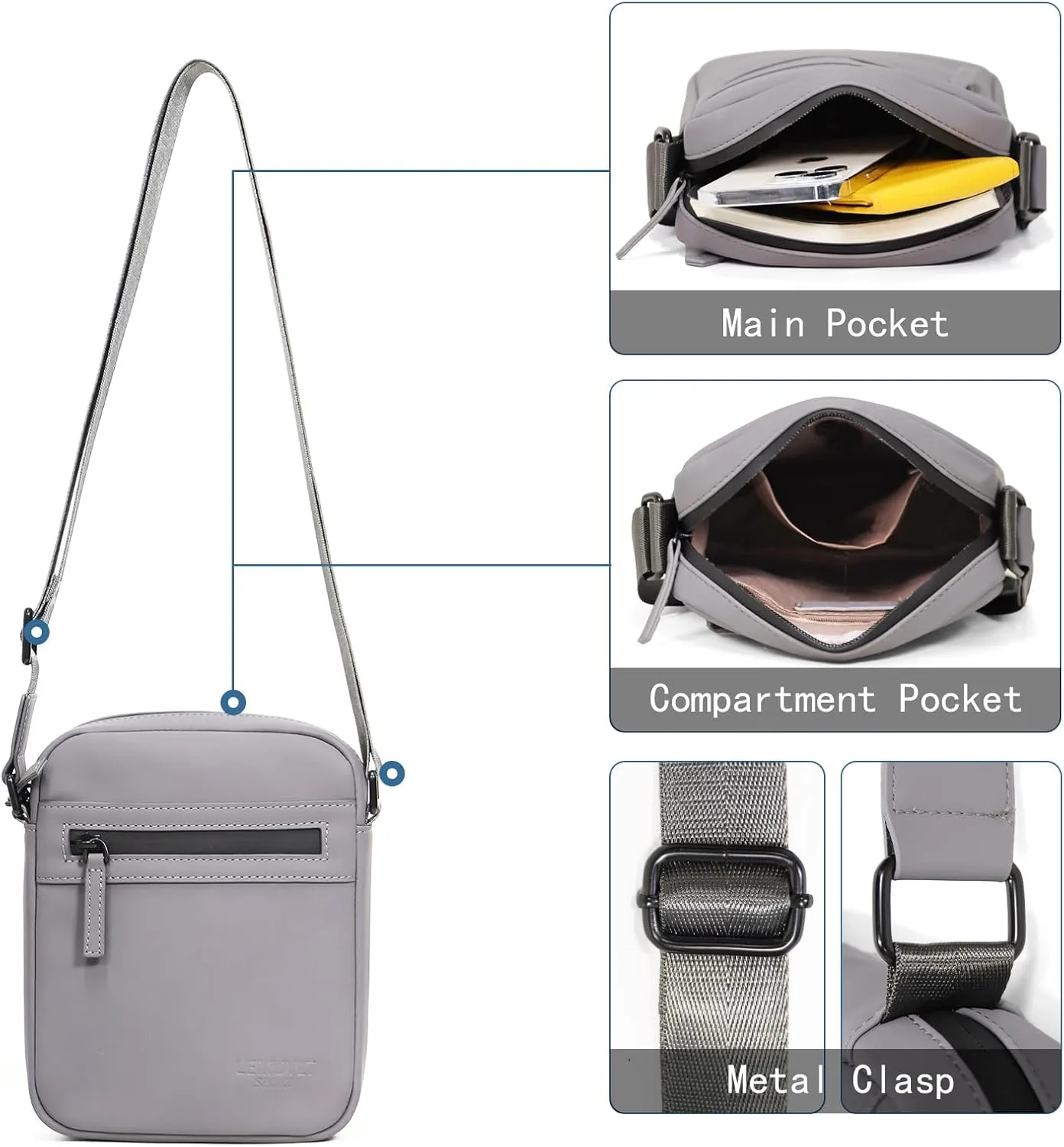 Small/Medium Crossbody bag for men shoulder bag mens purse satchel leather messenger bag gift man