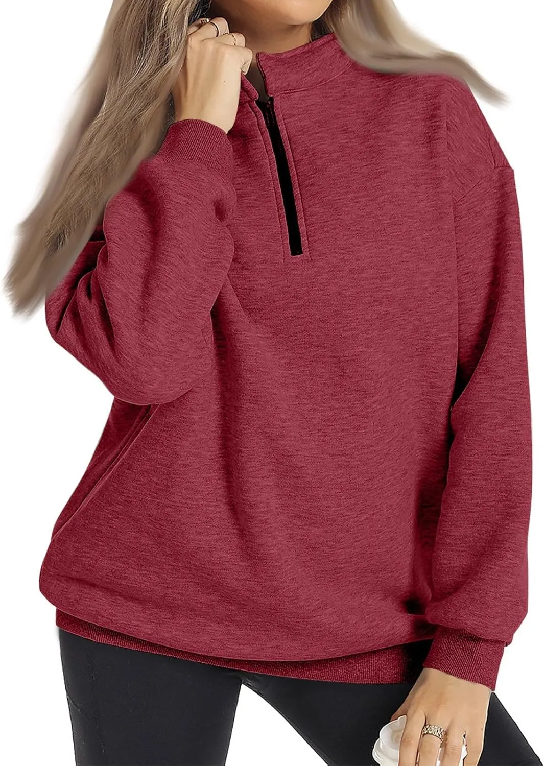 Sweatshirts For Women Long Sleeve Pullover Oversized Solid Color Hoodies Fleece Sweaters Fall Outfits Fashion Y2K Clothes