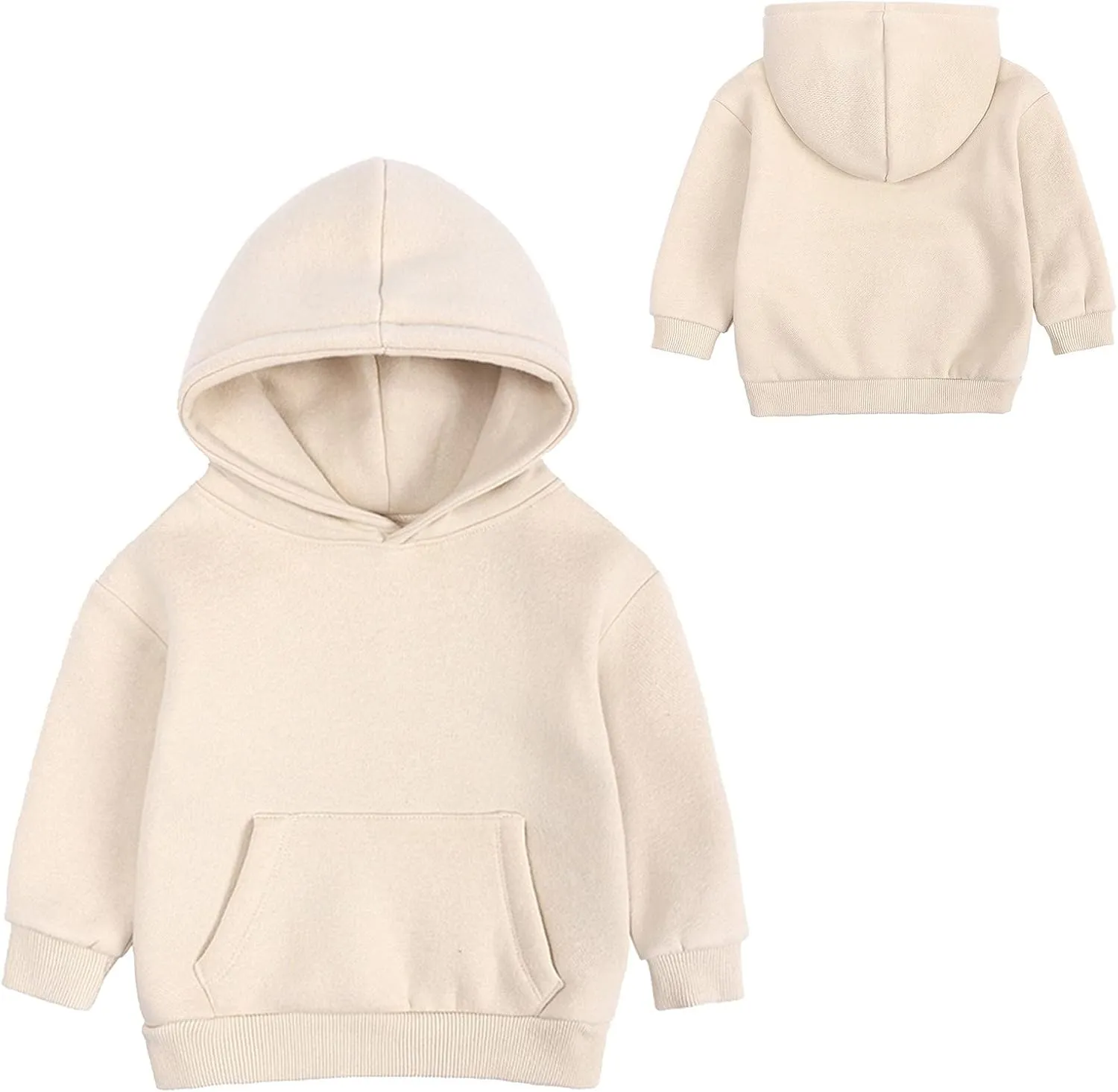 Toddler Boys Girls Pullover Fleece Sweatshirt Children Solid Plus Babies Hooded Color Top Hoodie Boys Size 14
