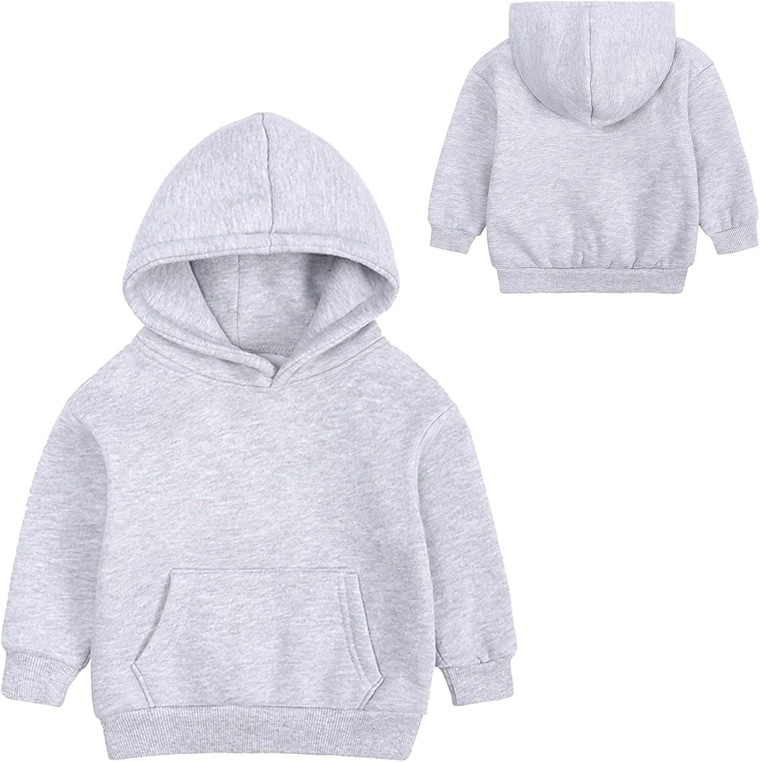Toddler Boys Girls Pullover Fleece Sweatshirt Children Solid Plus Babies Hooded Color Top Hoodie Boys Size 14