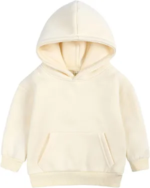 Toddler Boys Girls Pullover Fleece Sweatshirt Children Solid Plus Babies Hooded Color Top Hoodie Boys Size 14