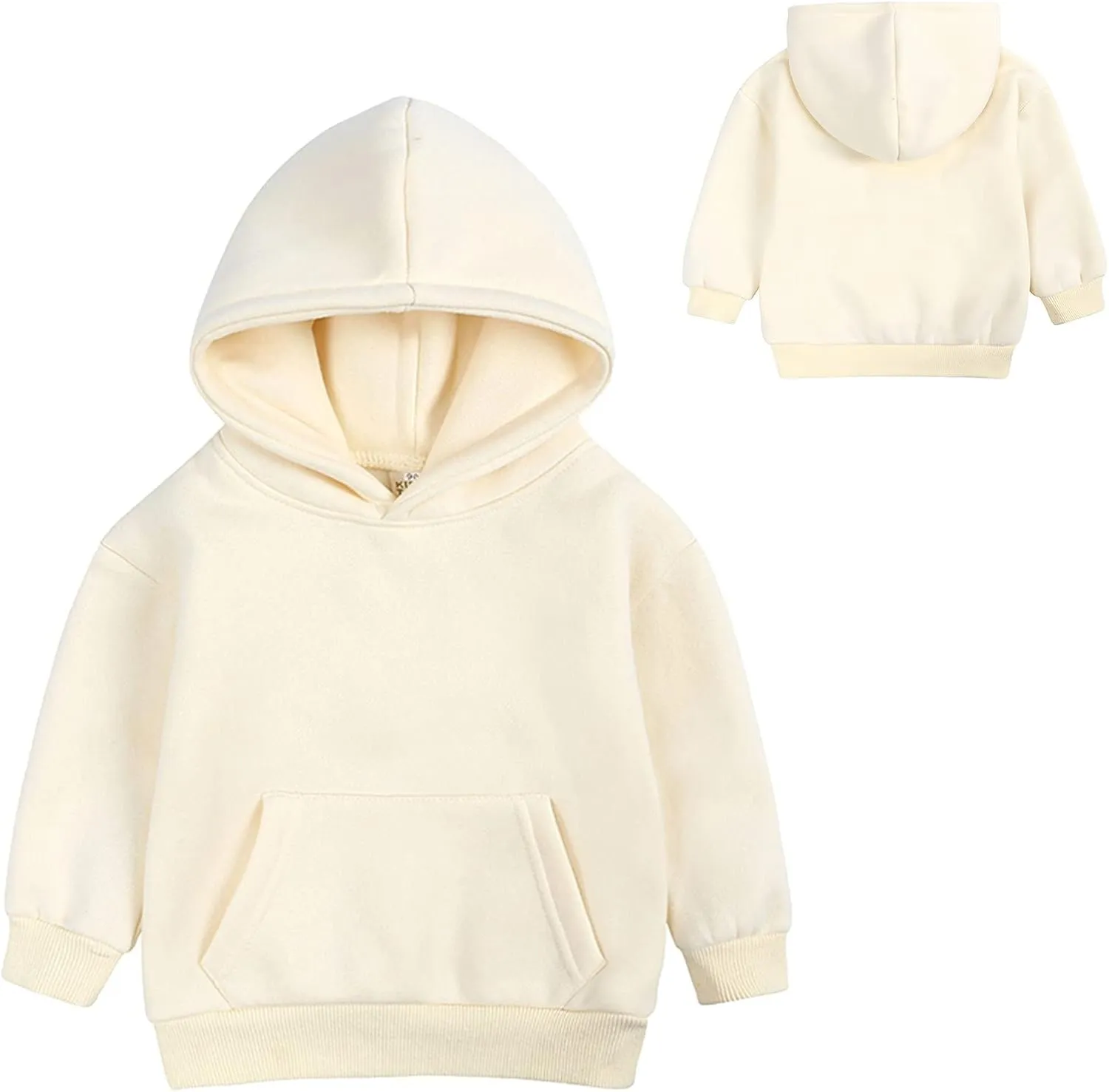 Toddler Boys Girls Pullover Fleece Sweatshirt Children Solid Plus Babies Hooded Color Top Hoodie Boys Size 14