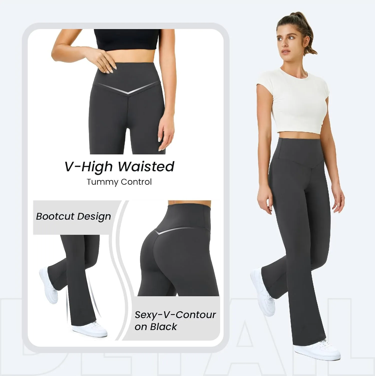 TOPYOGAS Womens Flare Yoga Pants High Waist Bootcut Leggings with Tummy Control Workout Gym Leggings