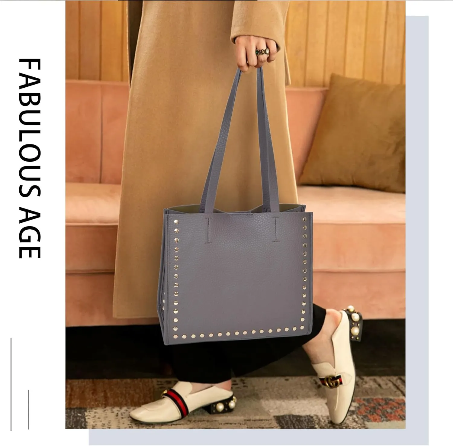 Tote Bag Vegan Leather Purses and Handbags for Women Top Handle Satchel Purse Ladies Shoulder Bags Set 2pcs