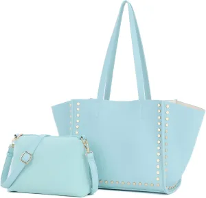 Tote Bag Vegan Leather Purses and Handbags for Women Top Handle Satchel Purse Ladies Shoulder Bags Set 2pcs