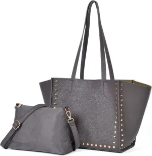 Tote Bag Vegan Leather Purses and Handbags for Women Top Handle Satchel Purse Ladies Shoulder Bags Set 2pcs