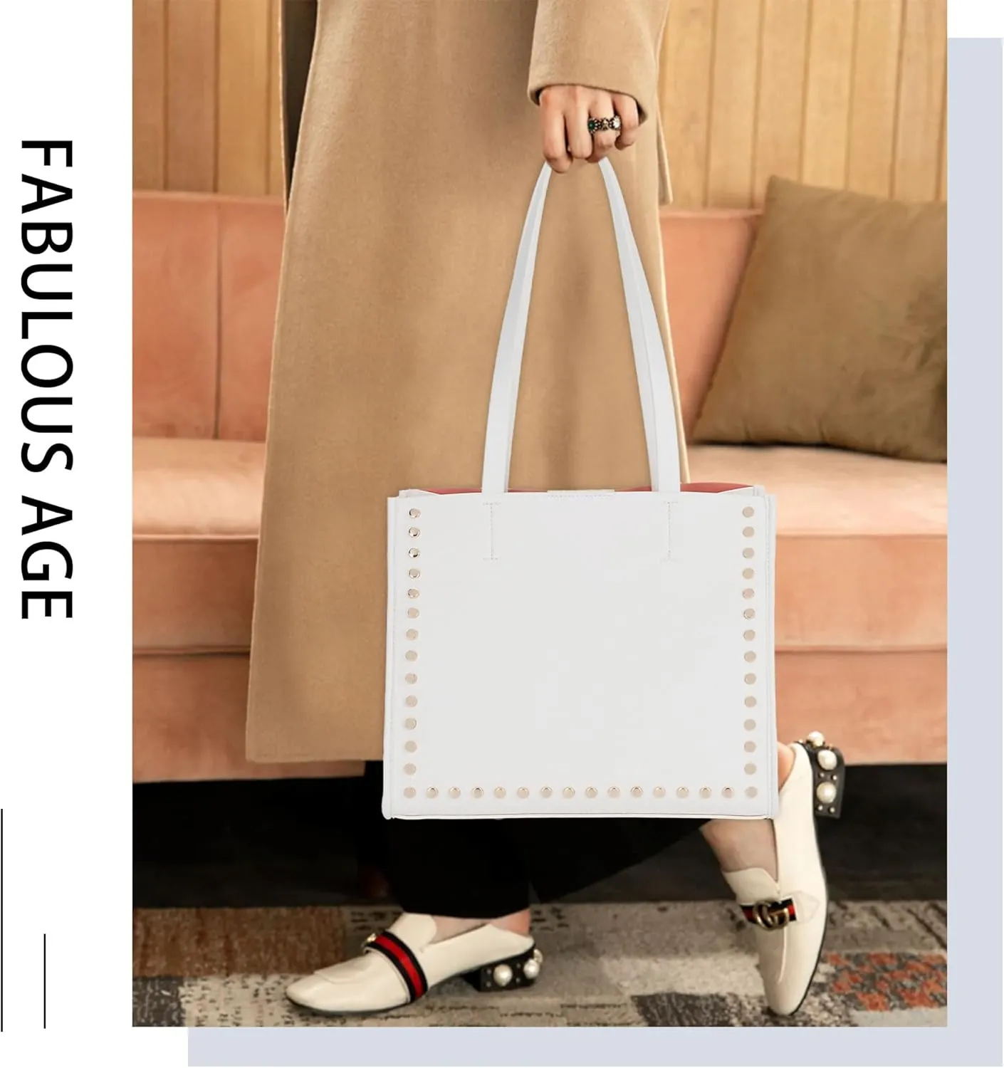 Tote Bag Vegan Leather Purses and Handbags for Women Top Handle Satchel Purse Ladies Shoulder Bags Set 2pcs