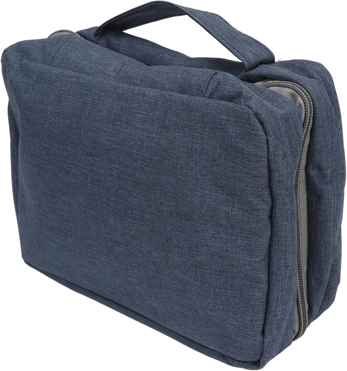 Travel Hanging Toiletry Bag Hanging Travel Cosmetic Bag Folded Toiletry Wash Organiser Pouch for Men Women (Dark Blue)