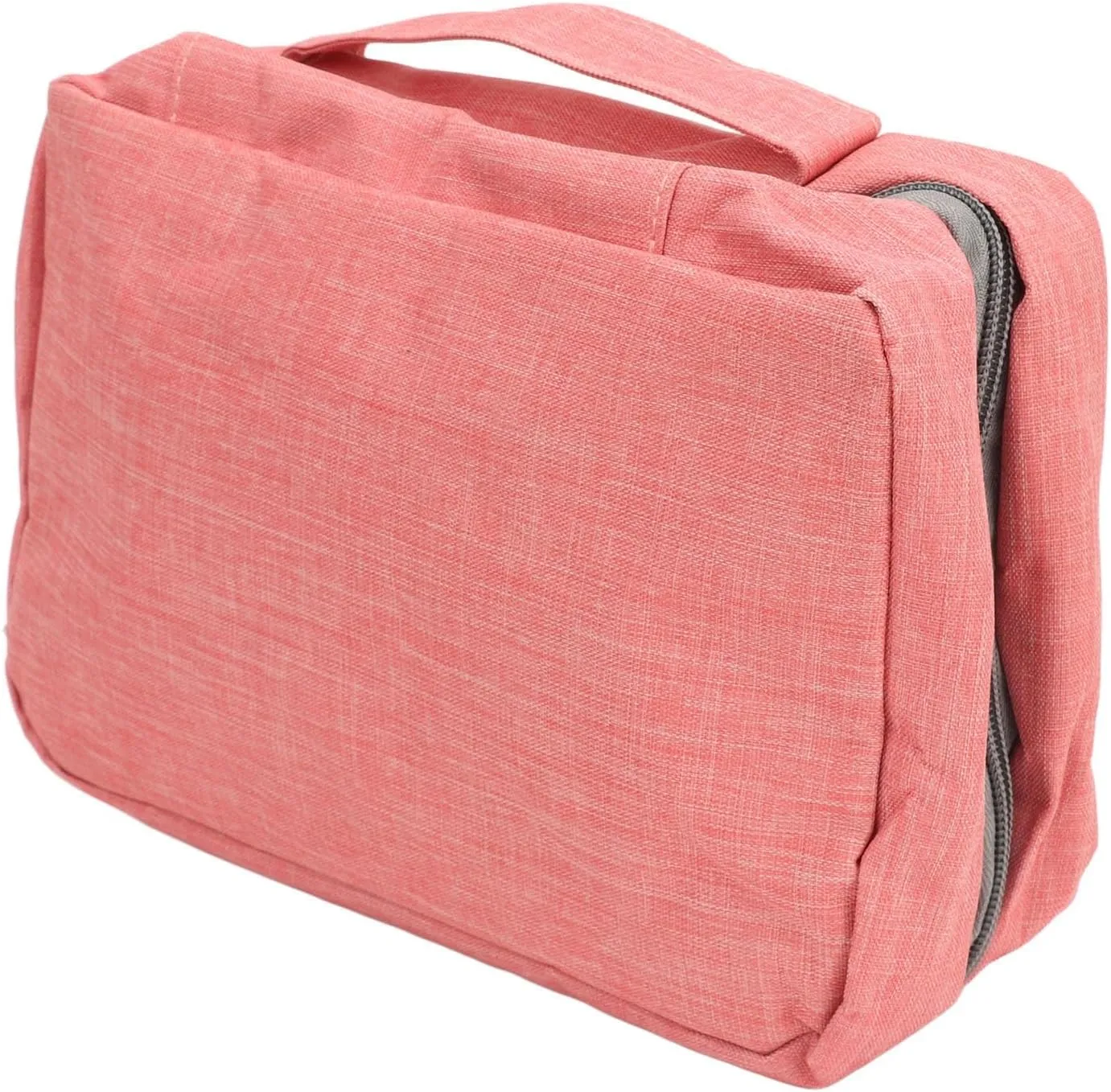 Travel Hanging Toiletry Bag Hanging Travel Cosmetic Bag Folded Toiletry Wash Organiser Pouch for Men Women (Pink)
