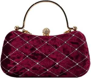 Trendy Evening Purse Velvet CLutch Purse Solid Evening Bag Clutch Purse For Women