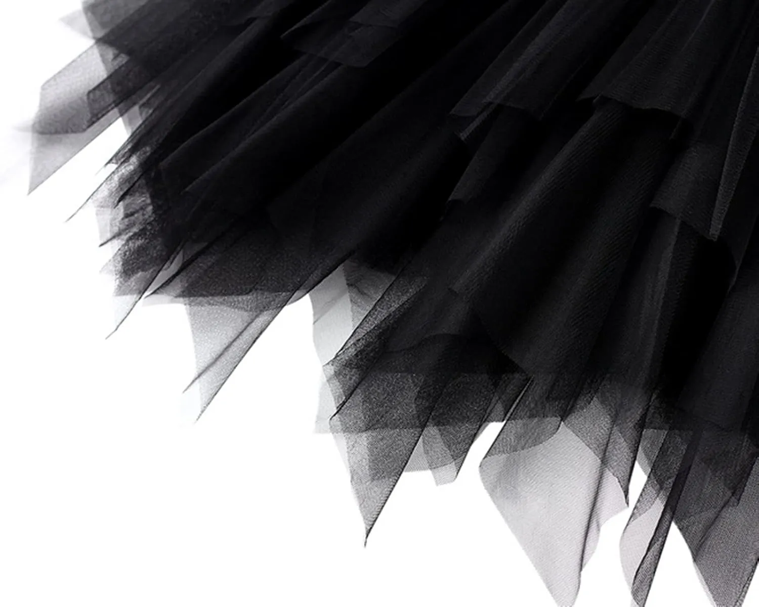 Tulle Skirts for Women 3 Layered Asymmetrical Hem Tulle A-Line Midi Skirt
