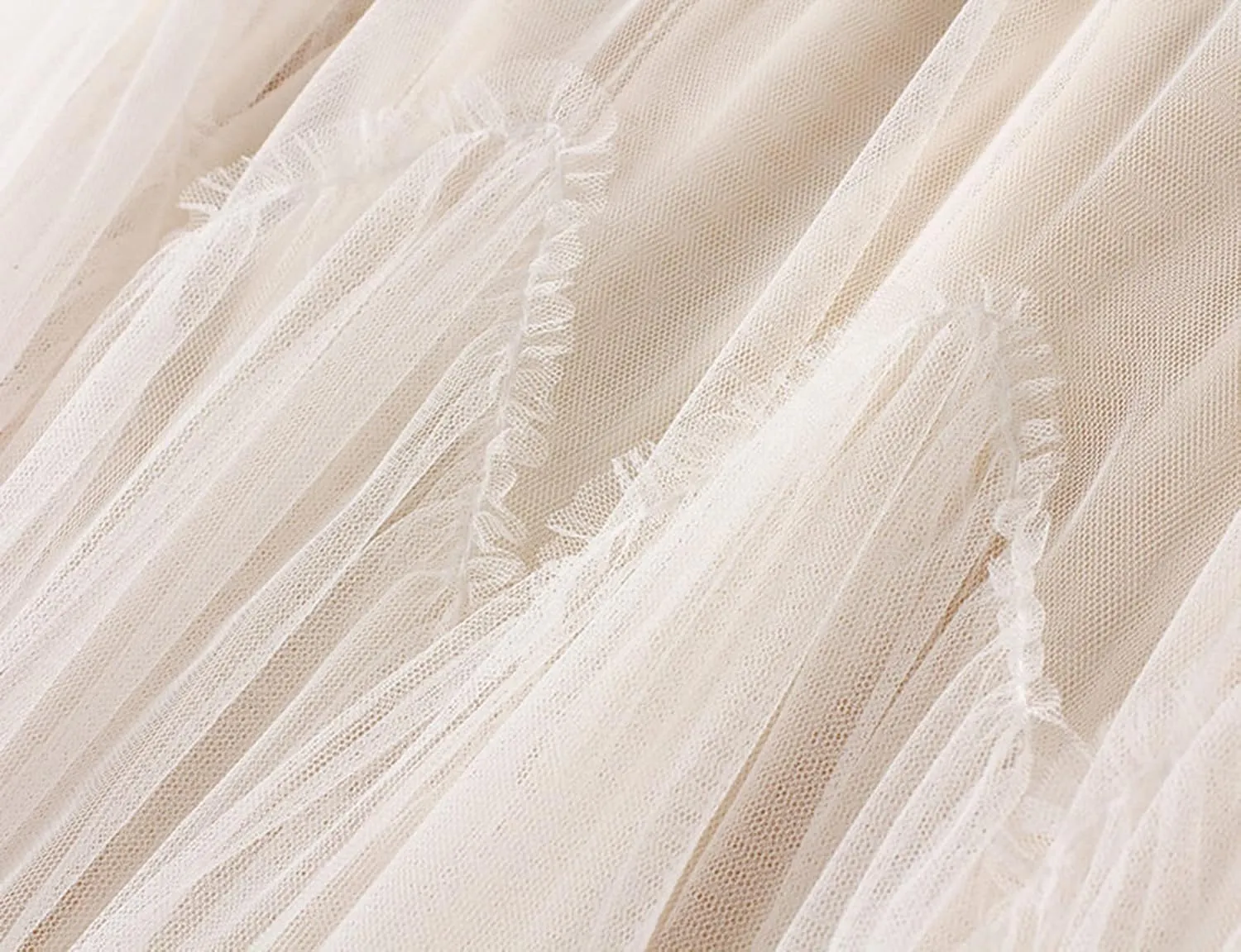 Tulle Skirts for Women 3 Layered Asymmetrical Hem Tulle A-Line Midi Skirt