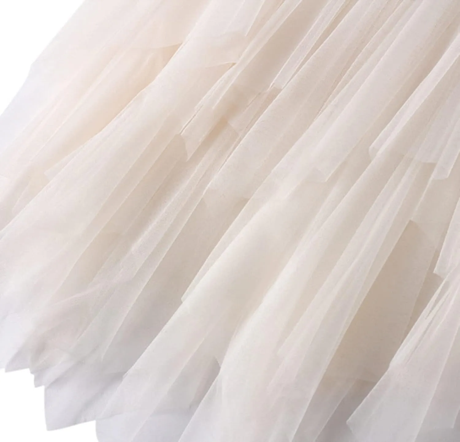 Tulle Skirts for Women 3 Layered Asymmetrical Hem Tulle A-Line Midi Skirt