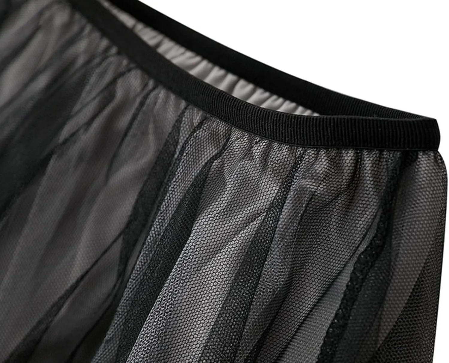 Tulle Skirts for Women 3 Layered Asymmetrical Hem Tulle A-Line Midi Skirt