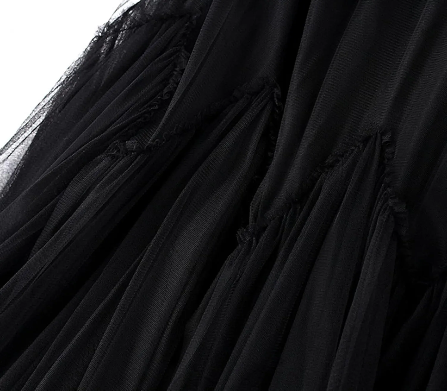 Tulle Skirts for Women 3 Layered Asymmetrical Hem Tulle A-Line Midi Skirt