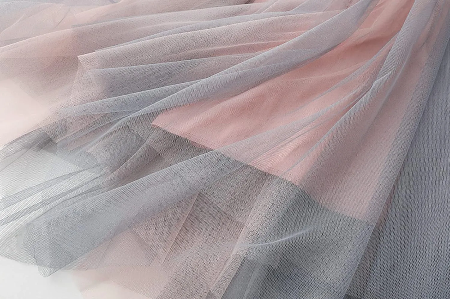 Tulle Skirts for Women 3 Layered Asymmetrical Hem Tulle A-Line Midi Skirt