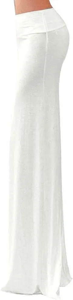Vivicastle Women's USA Colorful Printed Fold Over Waist Long Maxi Skirt